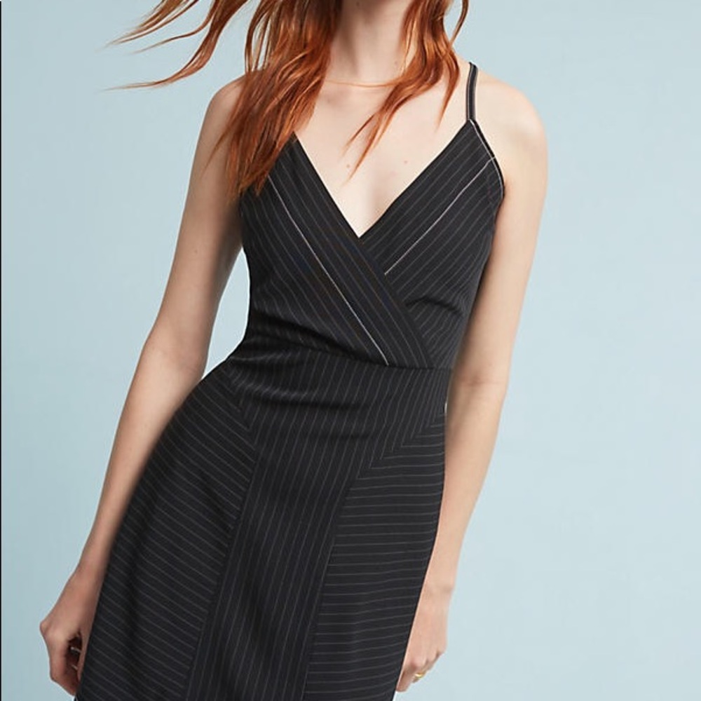 Tracy Reese Anthropologie Pinstriped Mini Dress